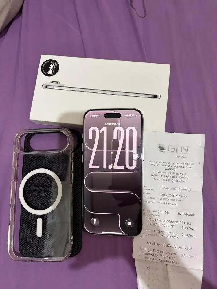 Iphone 17 Air white cloud 256gb garansi resmi Blibli