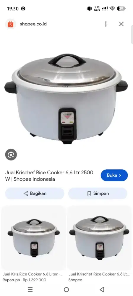 Ricecooker Krischef 6.6 lt