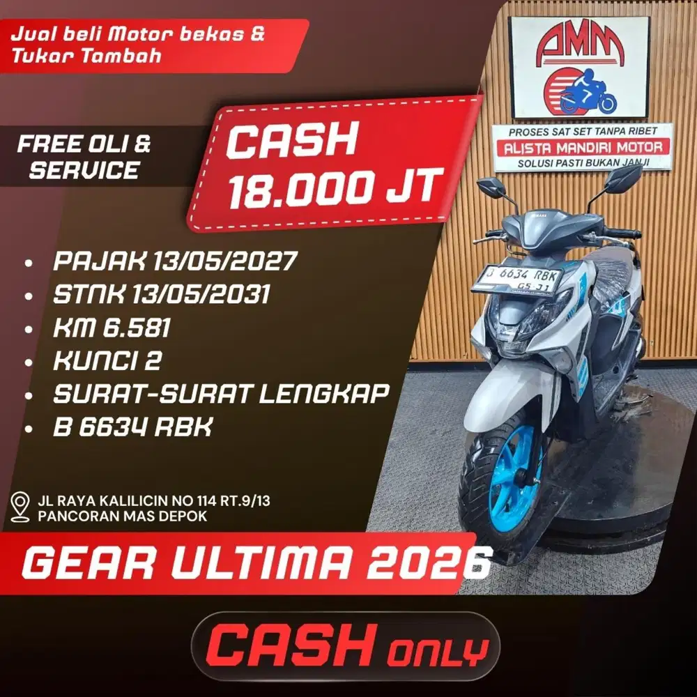 GEAR 125 ULTIMA 2026 PAJAK HIDUP CASH ONLY ALISTA