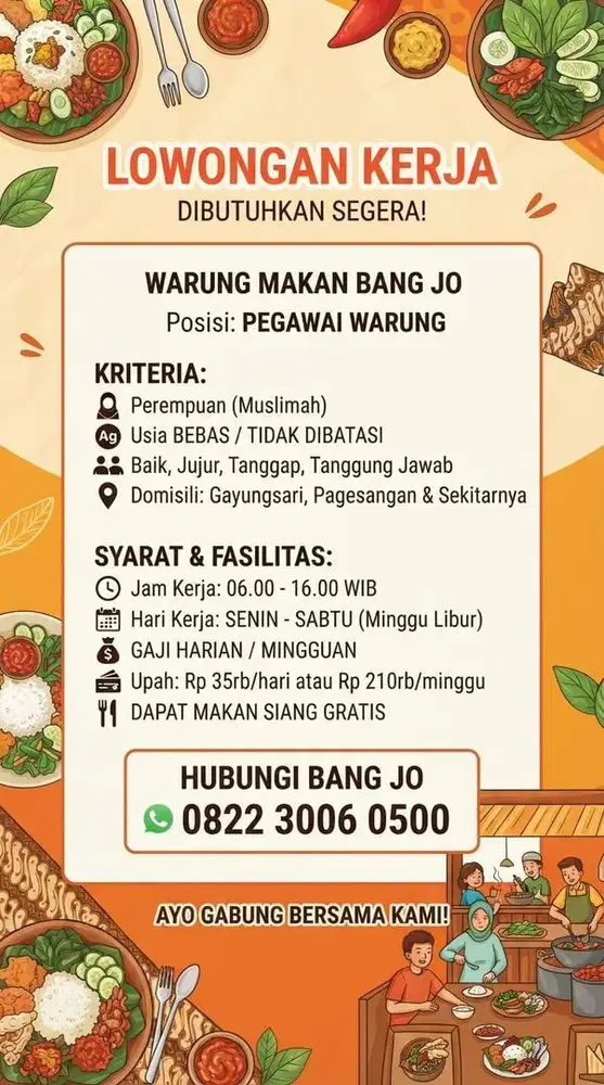 loker penjaga warung