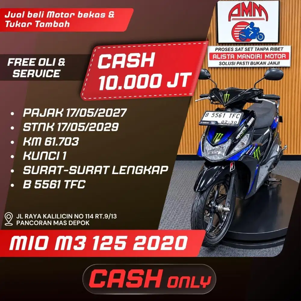 MIO M3 125 2020 PAJAK HIDUP CASH ONLY ALISTA