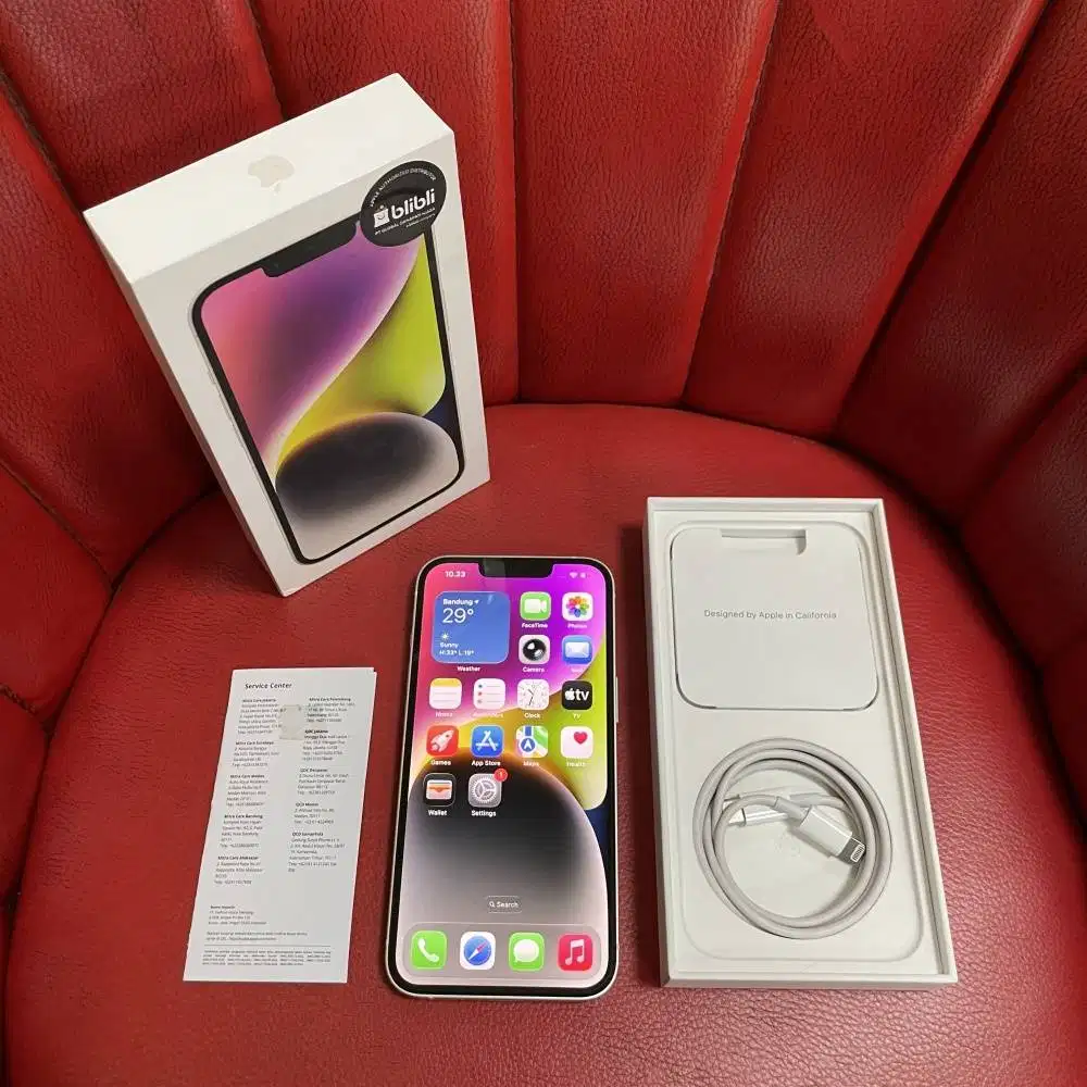 iPhone 14 128gb Starlight Garansi iBox GDN Aktif Fullset Original