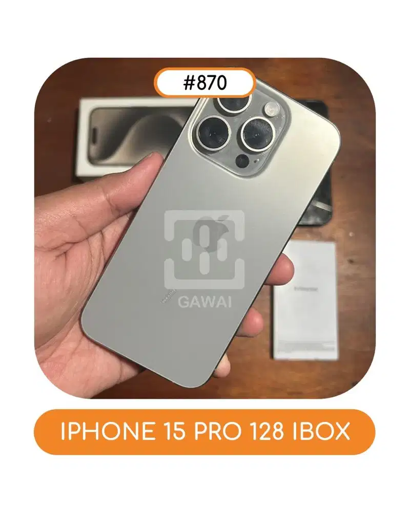 #870 Iphone 15 Pro Natural Titanium 128 Ibox BH 79%