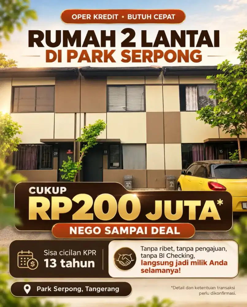 RUMAH CLUSTER MEWAH OVER KREDIT MURAH