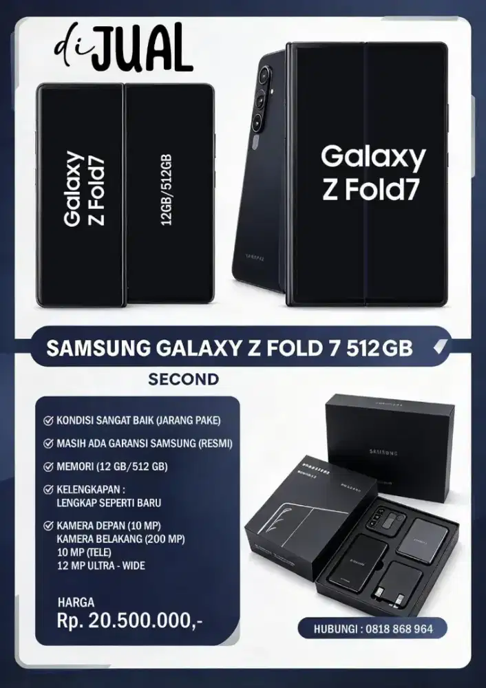Samsung Galaxy Fold 7  12GB/512GB masih garansi