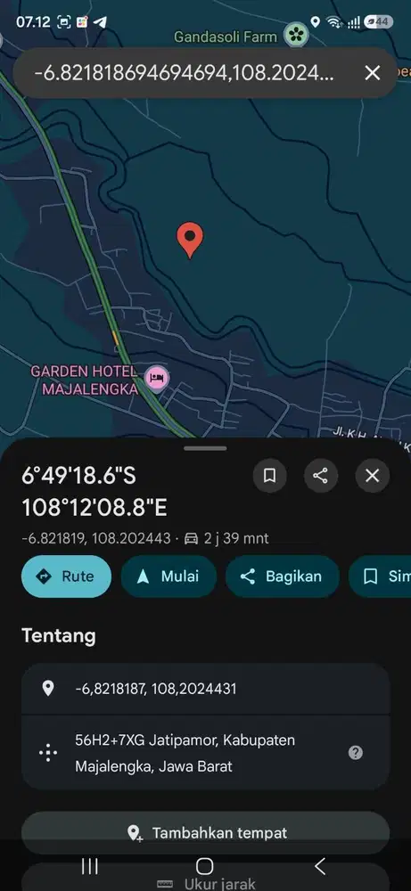 Dijual Tanah Sawah Blok Pareang Kelurahan Cijati, Kec/Kab. Majalengka