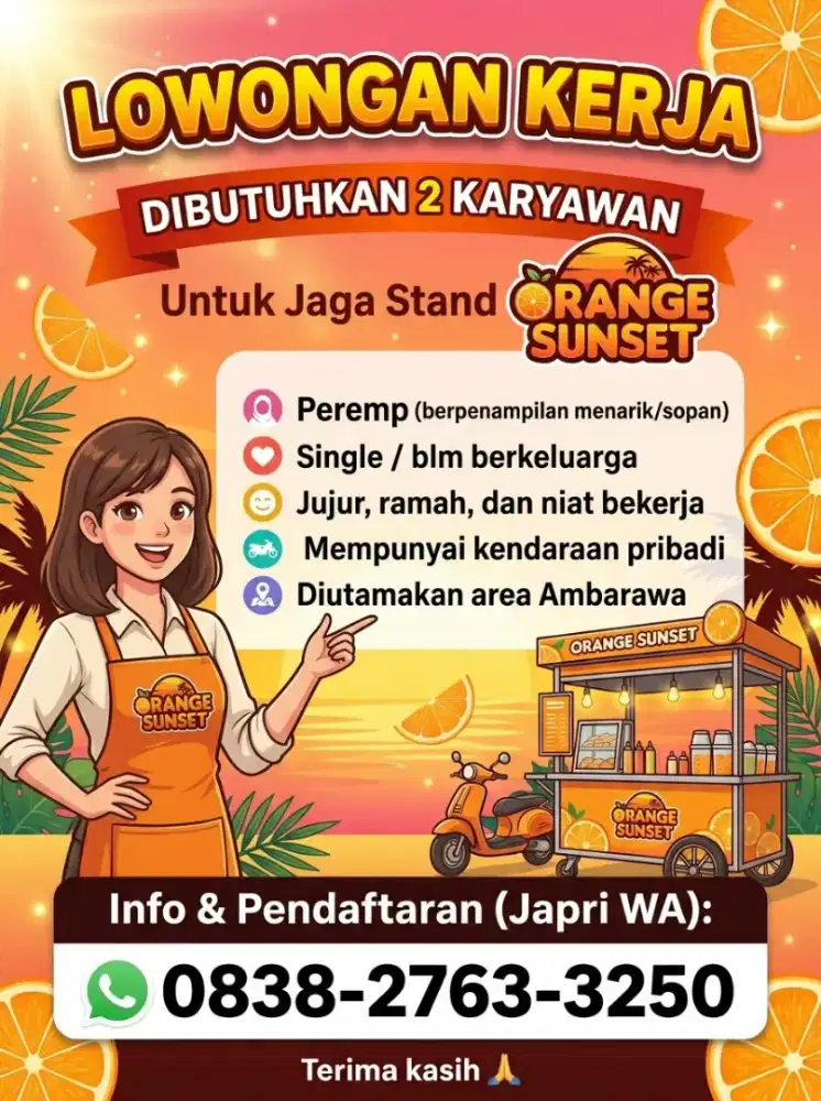 Di butuhkan karyawan 2 perempuan