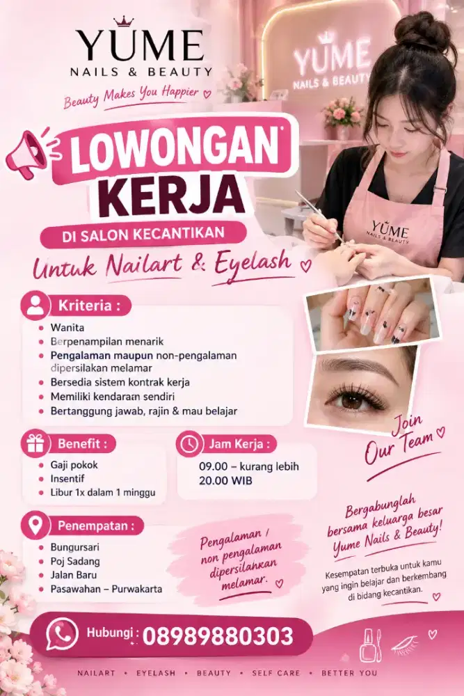 Info Loker nail artis dan eyelash