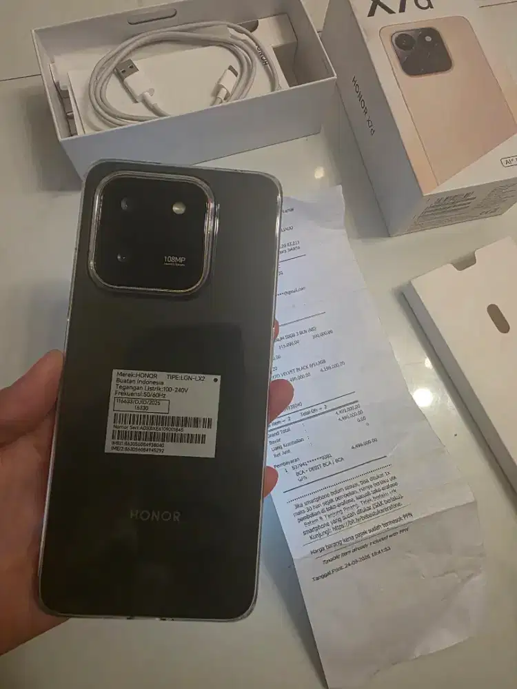 Honor x7d 512gb resmi lengkap mulus ada nota garansi panjang