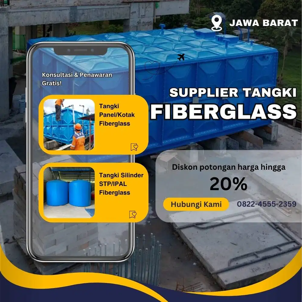 Tangki Fiberglass FRP-Panel Tank, Roof Tank & Ground Tank Kuningan
