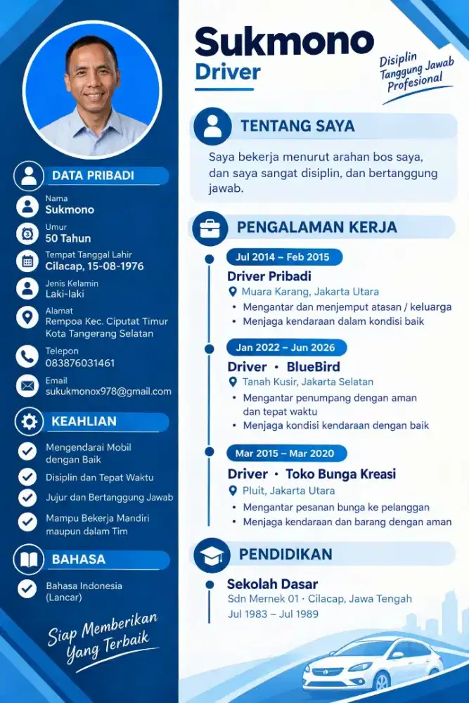 Saya Driver/Supir Pribadi