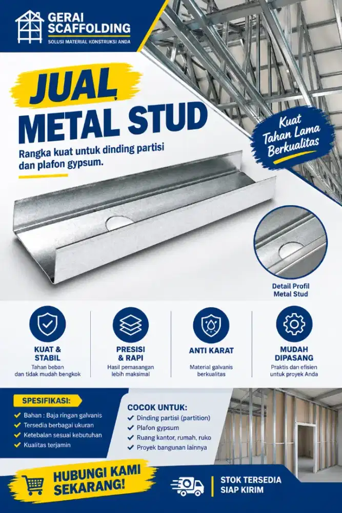 Jual Metal Stud Lebar 7.5 cm