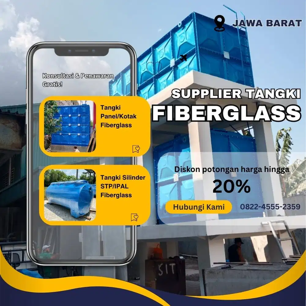 Tangki Fiberglass FRP-Panel Tank, Roof Tank & Ground Tank Subang