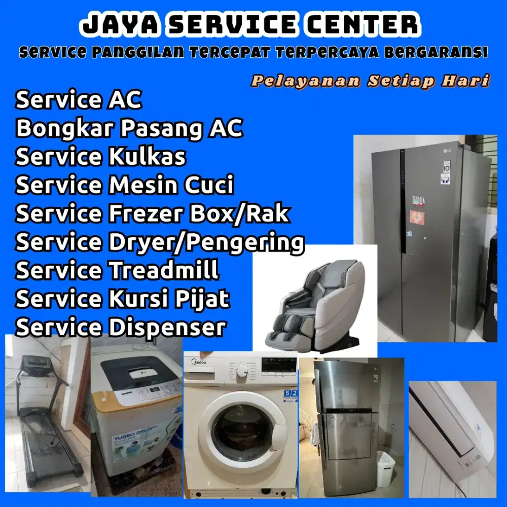 Service Mesin Cuci Kulkas Frezer Bongkar Pasang AC Servis AC Treadmill