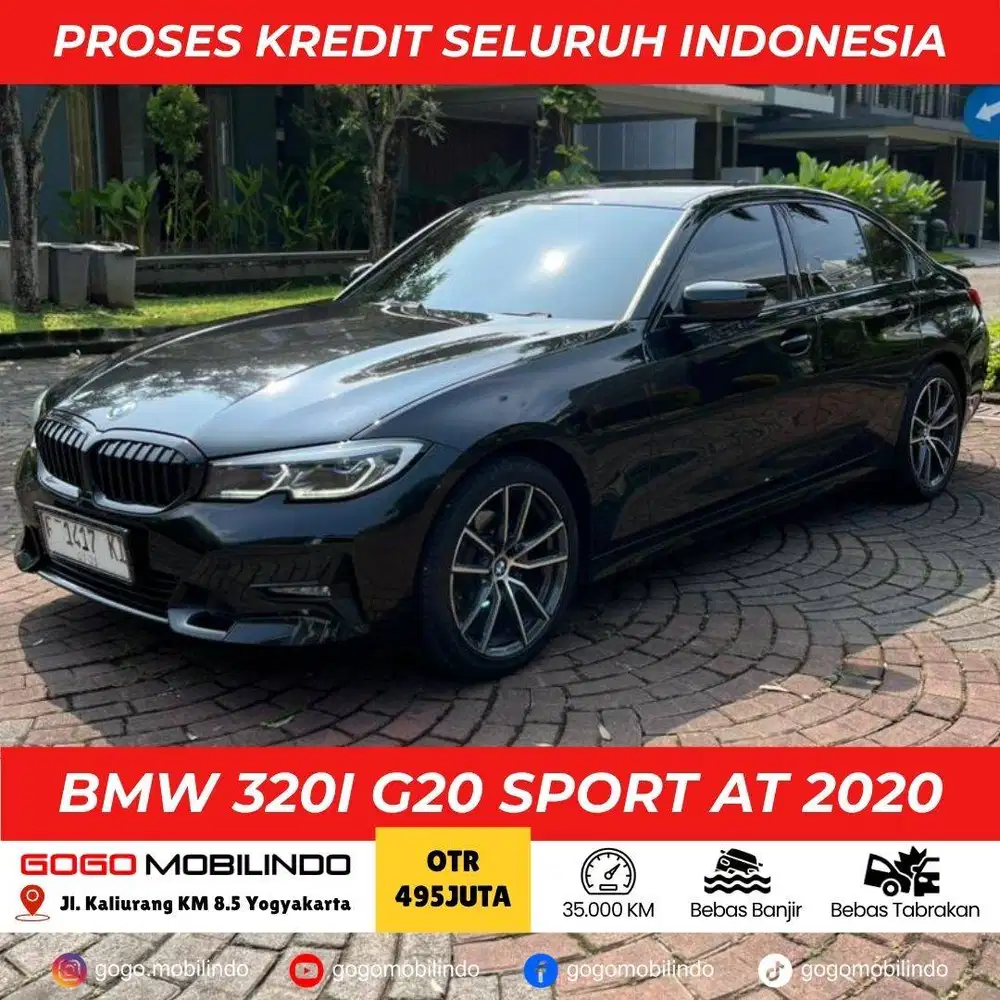 BMW 320I G20 SPORT AT 2020 HITAM PEMAKAIAN 2021 KREDIT MURAH