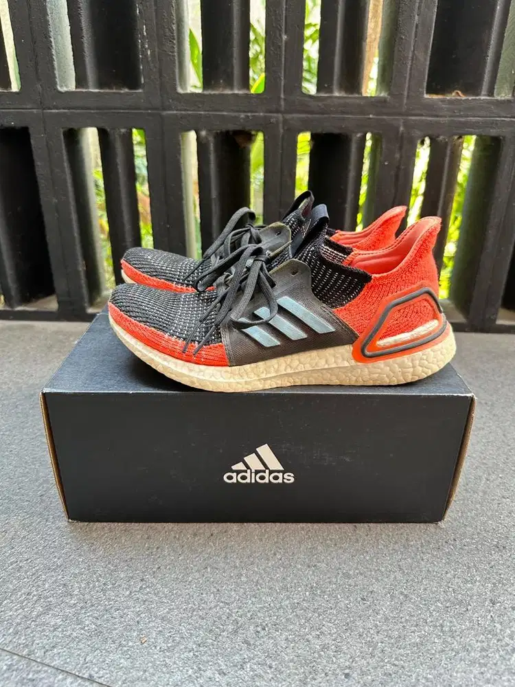 adidas ultraboost 19 women black orange multicolor knit running shoes