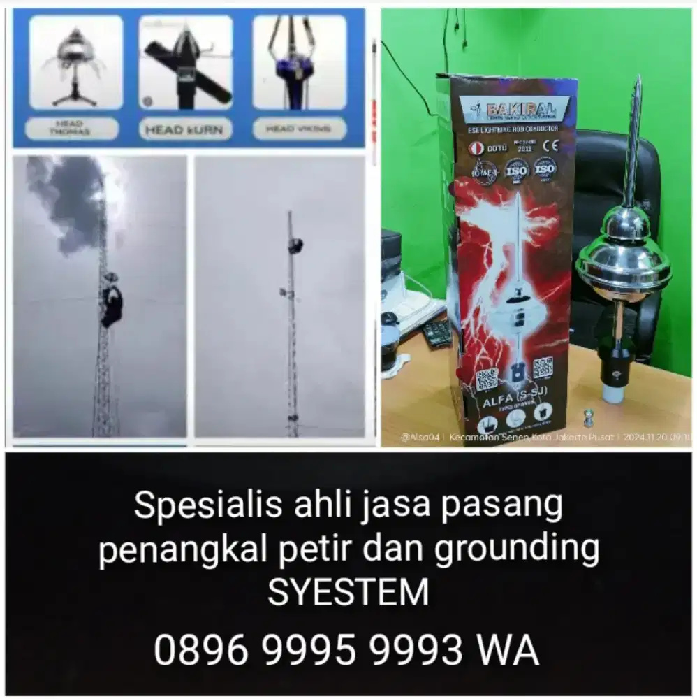 Spesialis jasa pasang penangkal petir Gunung Putri Gunung Sindur