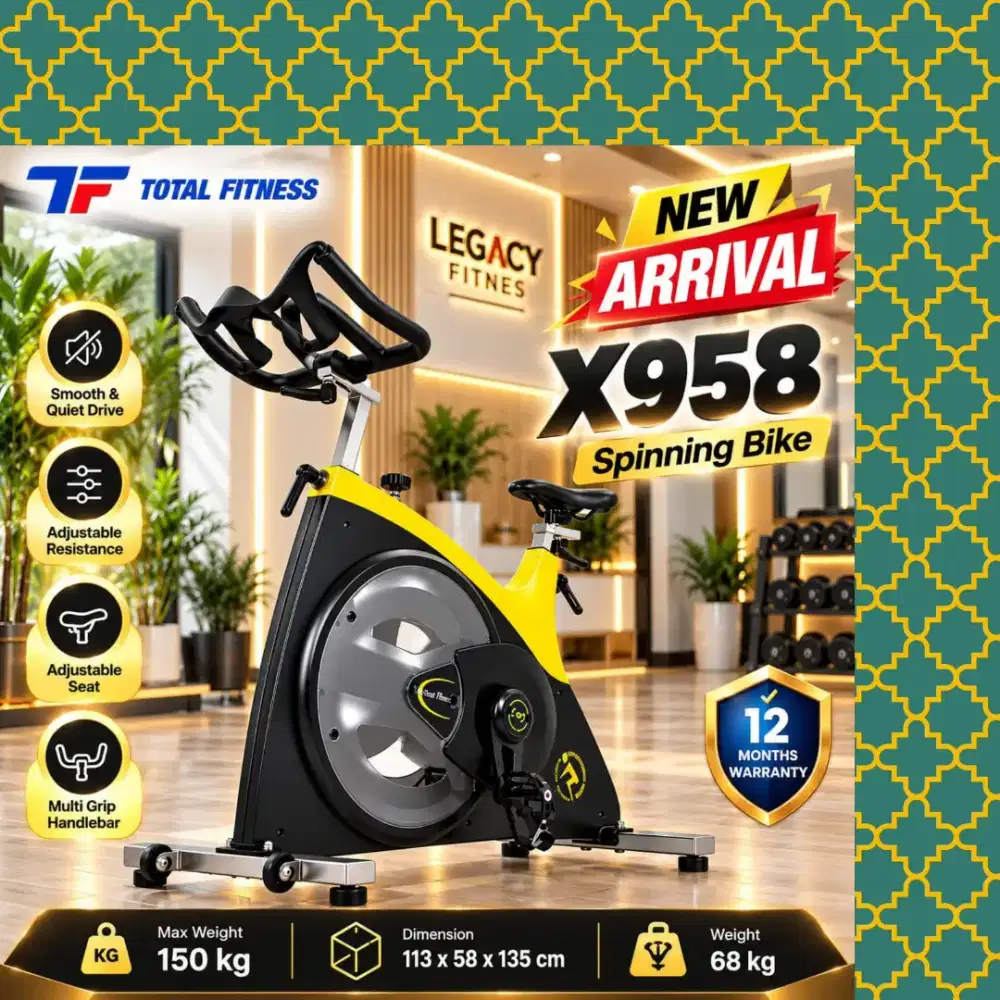 Sepeda statis Spinning Bike TOTAL FITNES X958 alat fitnes YNF-327