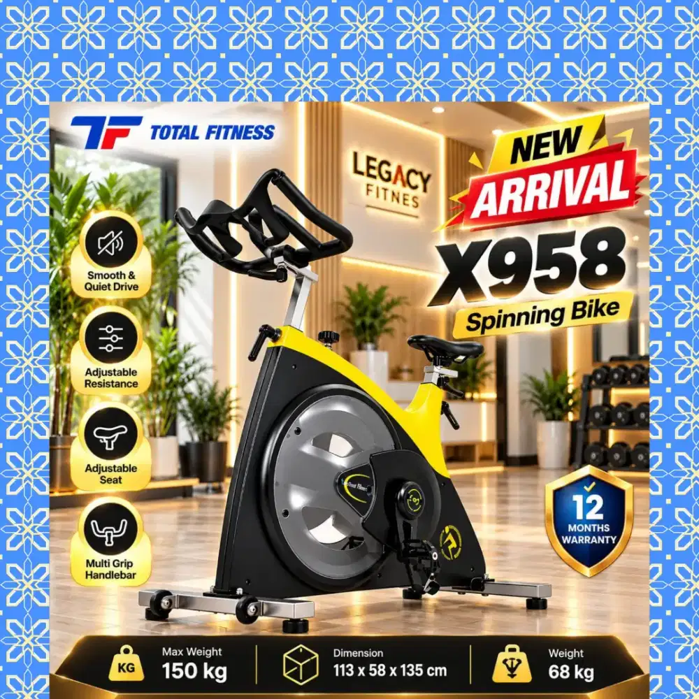 Sepeda statis Spinning Bike TOTAL FITNES X958 alat fitnes YNF-327