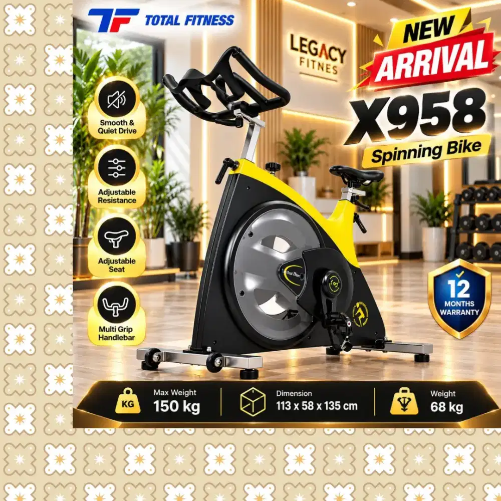 Sepeda statis Spinning Bike TOTAL FITNES X958 alat fitnes YNF-327