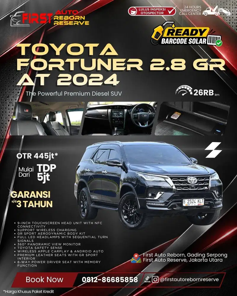 (TDP5jt) Toyota Fortuner 2.8 GR Sport AT 2024