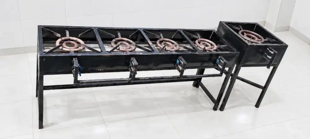 Kompor Gas High Pressure Industri (4+1) Tungku Rangka Besi
