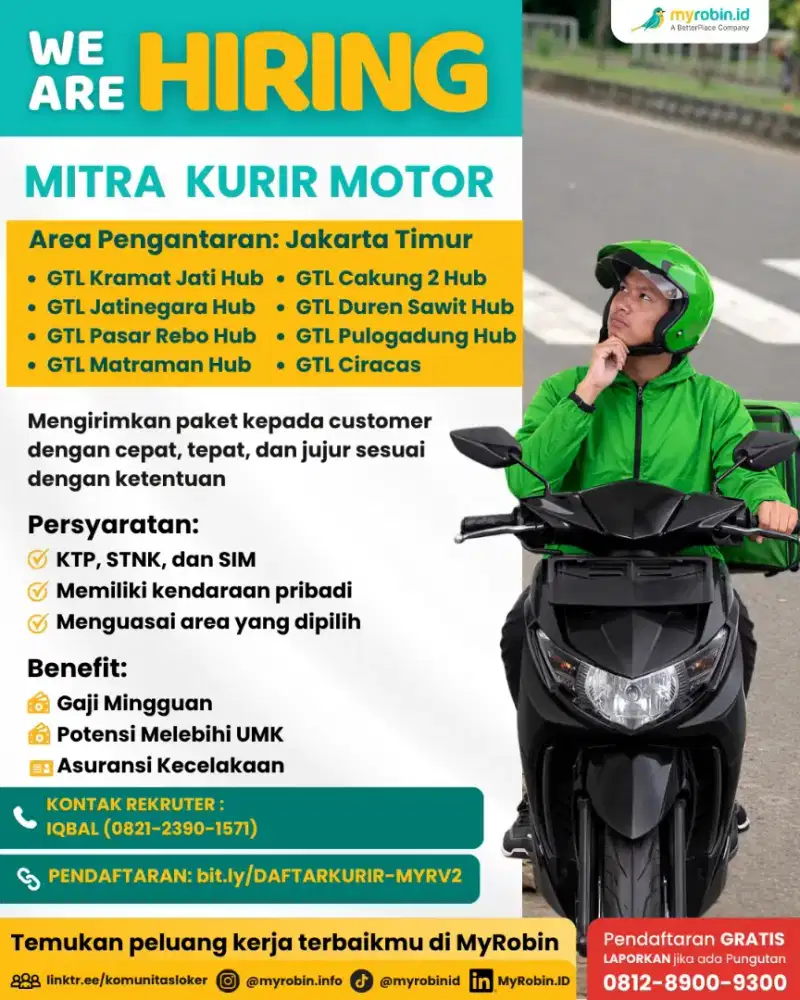 Lowongan kurir GTL Jakarta Timur