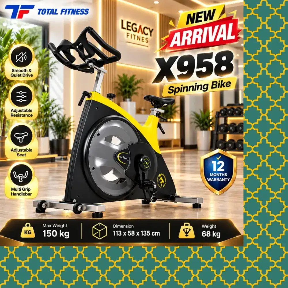 Sepeda statis Spinning Bike TOTAL FITNES X958 alat fitnes YNF-327