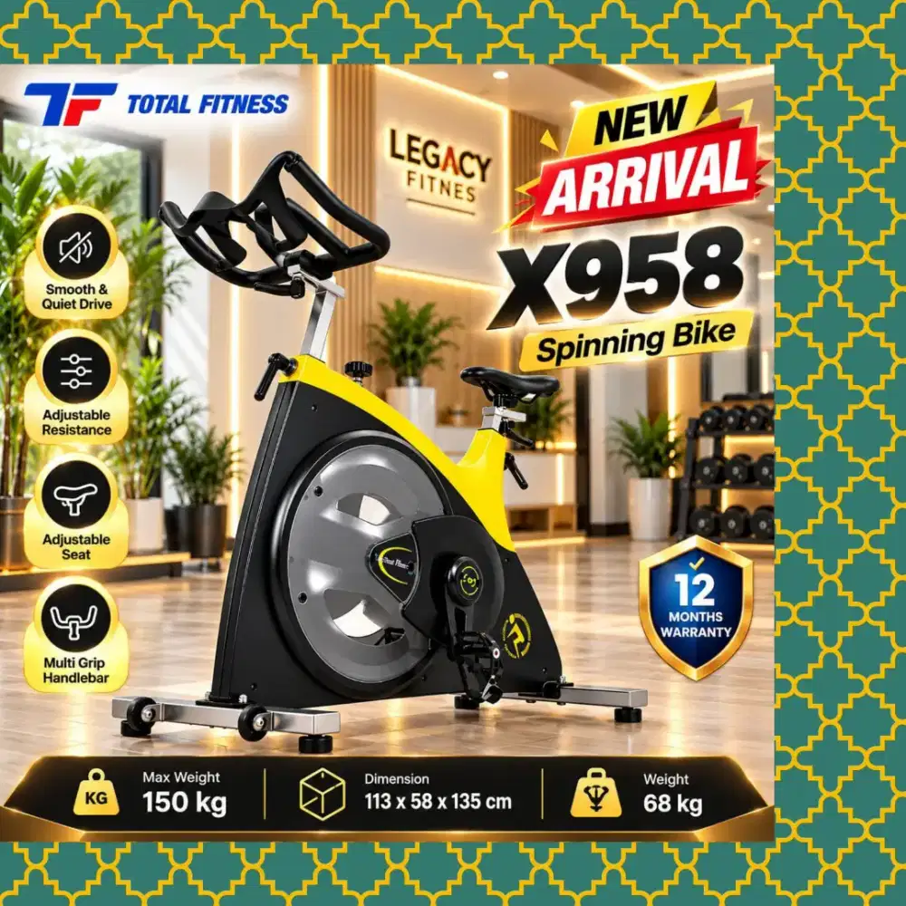 Sepeda statis Spinning Bike TOTAL FITNES X958 alat fitnes YNF-327