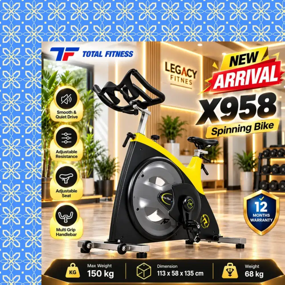 Sepeda statis Spinning Bike TOTAL FITNES X958 alat fitnes YNF-327
