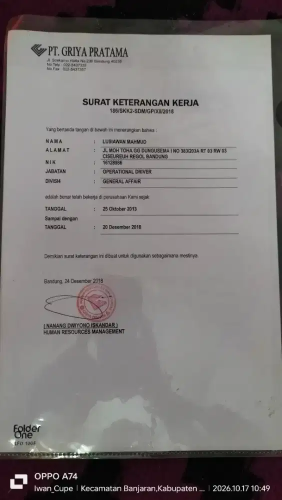 Cari kerjaan sebagai Driver