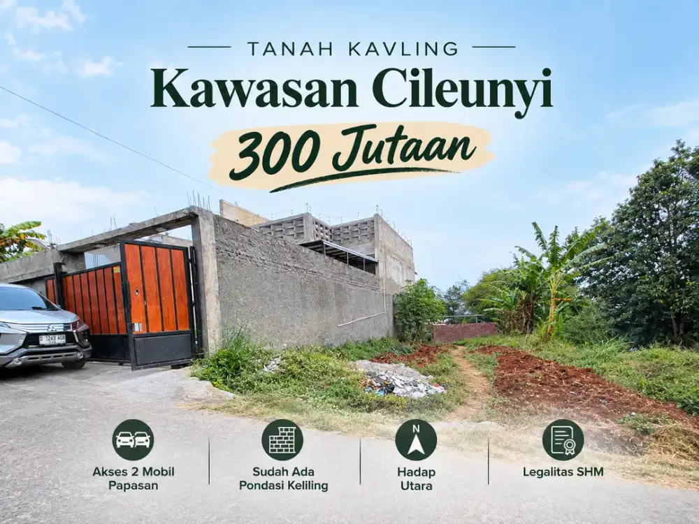 Tanah Kavling Kawasan Cileunyi, SHM - Hadap Utara