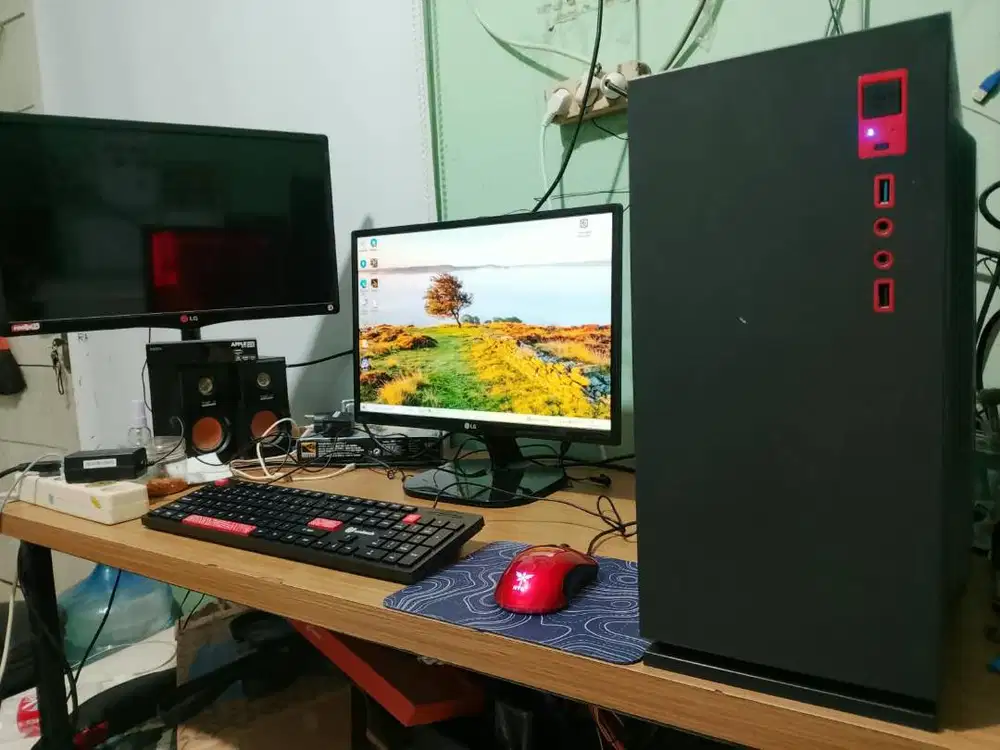 1 set PC AMD Ryzen + VGA GTX 1050ti + LG 20