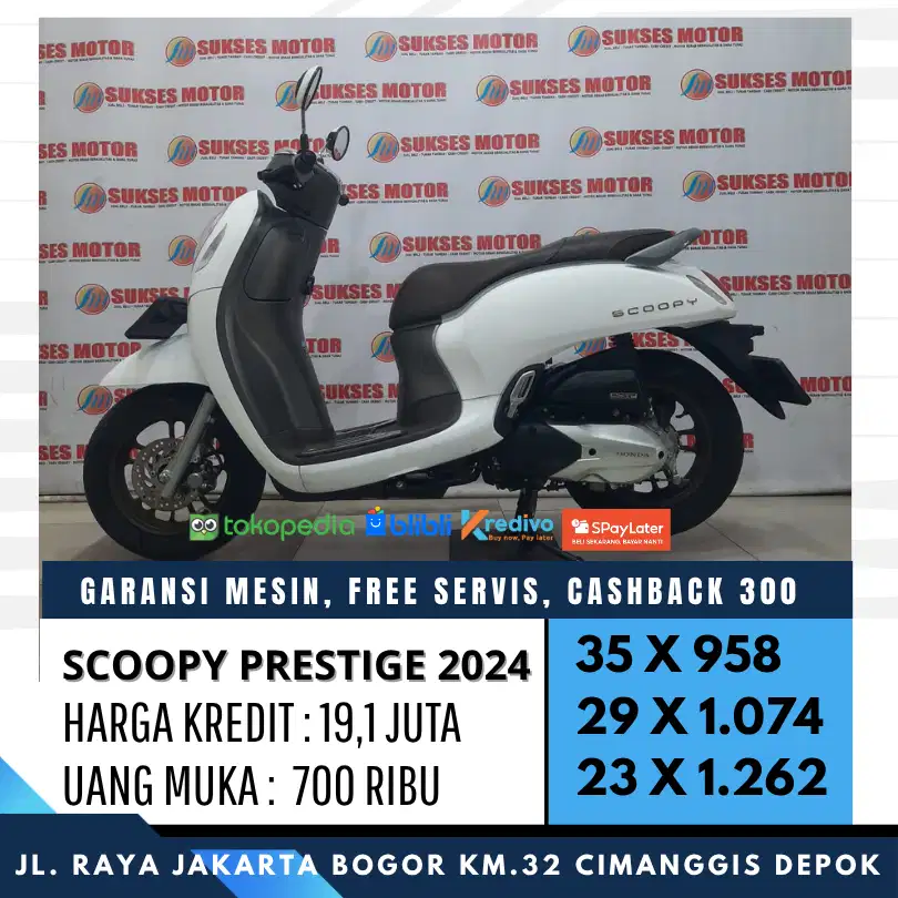 MULUS SCOOPY PRESTIGE 2024 DP KREDIT HANYA 700 COVER JABODETABEK