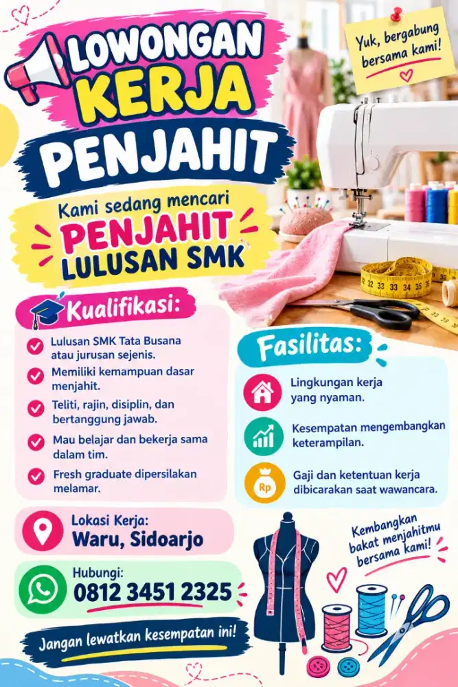 Penjahit lulusan SMK