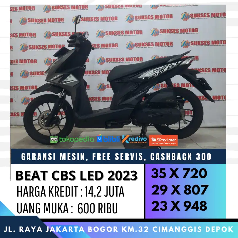 HONDA BEAT CBS 2023 CASH KREDIT DP 600 CICILAN RINGAN SYARAT KTP KK