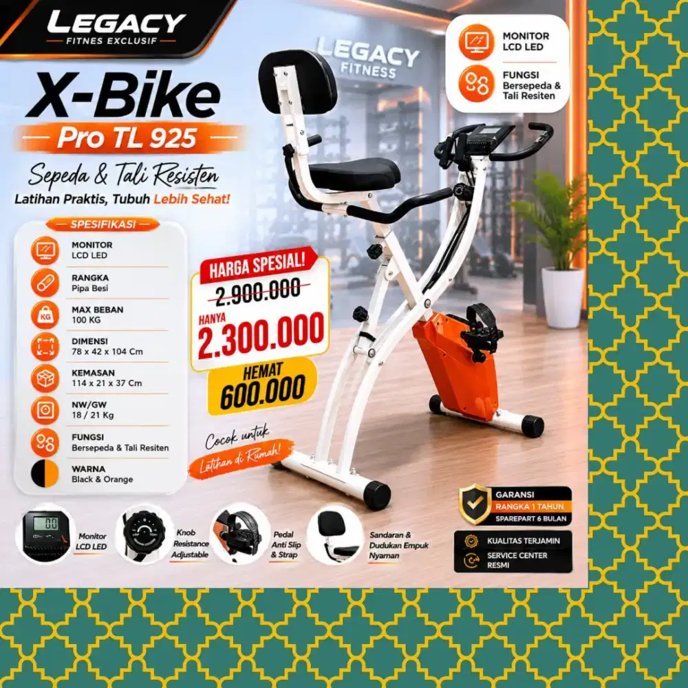 Sepeda statis Magnetic X-Bike TL-925 alat olahraga EGJ-709