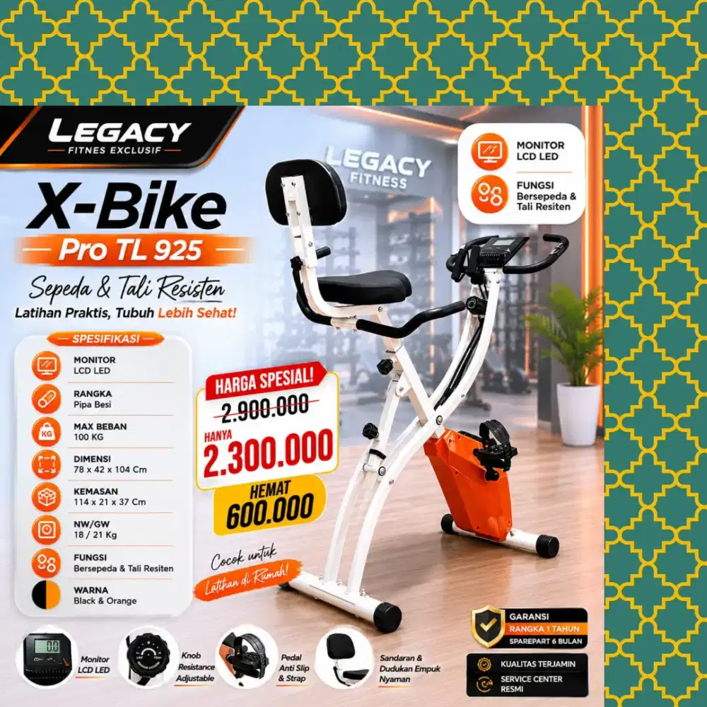 Sepeda statis Magnetic X-Bike TL-925 alat olahraga EGJ-709