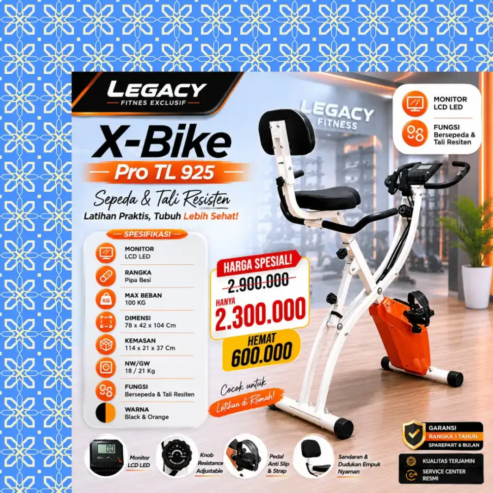 Sepeda statis Magnetic X-Bike TL-925 alat olahraga EGJ-709