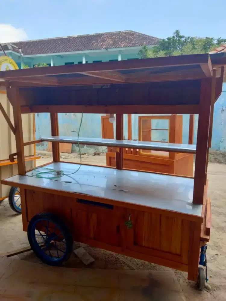Jual gerobak custom kayu serbaguna
