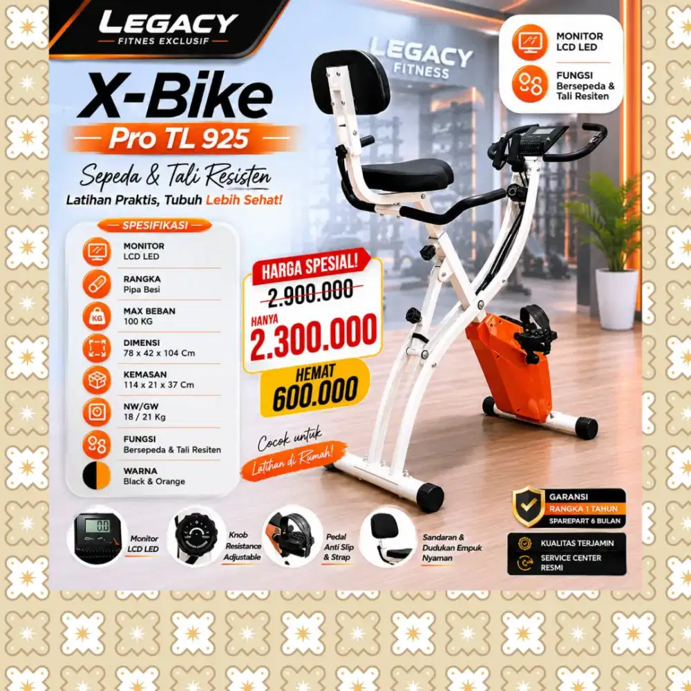 Sepeda statis Magnetic X-Bike TL-925 alat olahraga EGJ-709