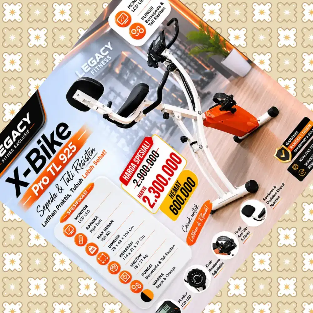 Sepeda statis Magnetic X-Bike TL-925 alat olahraga EGJ-709