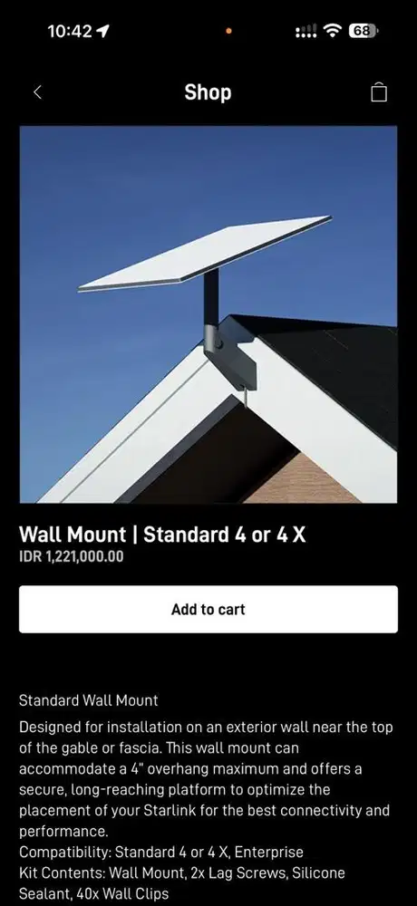 Wall mount starlink gen 2