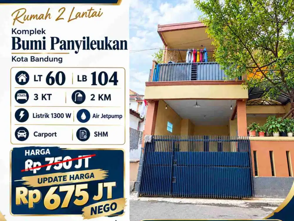 DIJUAL rumah 2 lantai di Komplek Bumi Panyileukan, Kota Bandung