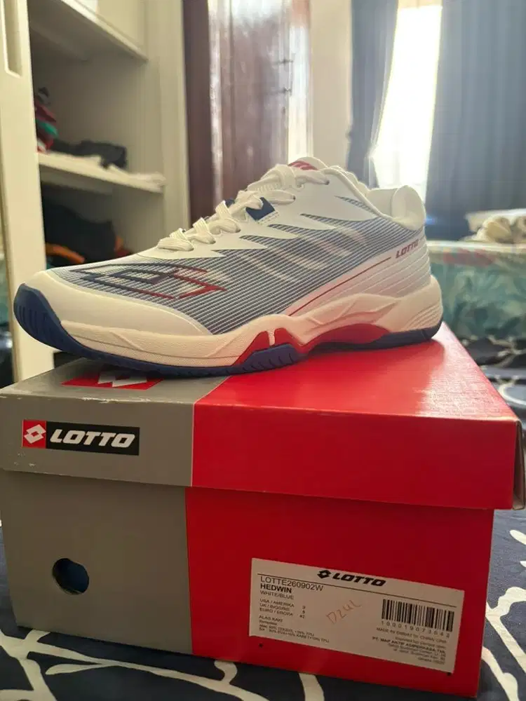 Sepatu tenis LOTTO Lotto Hedwin Men's Tennis - White/Blue no 42