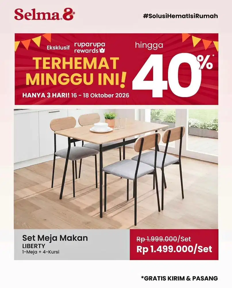 Meja makan set promo termurah