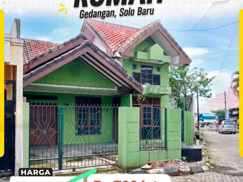 Dijual Rumah 2Kamar Siap huni Gedangan Solo baru Grogol Sukoharjo 800jt