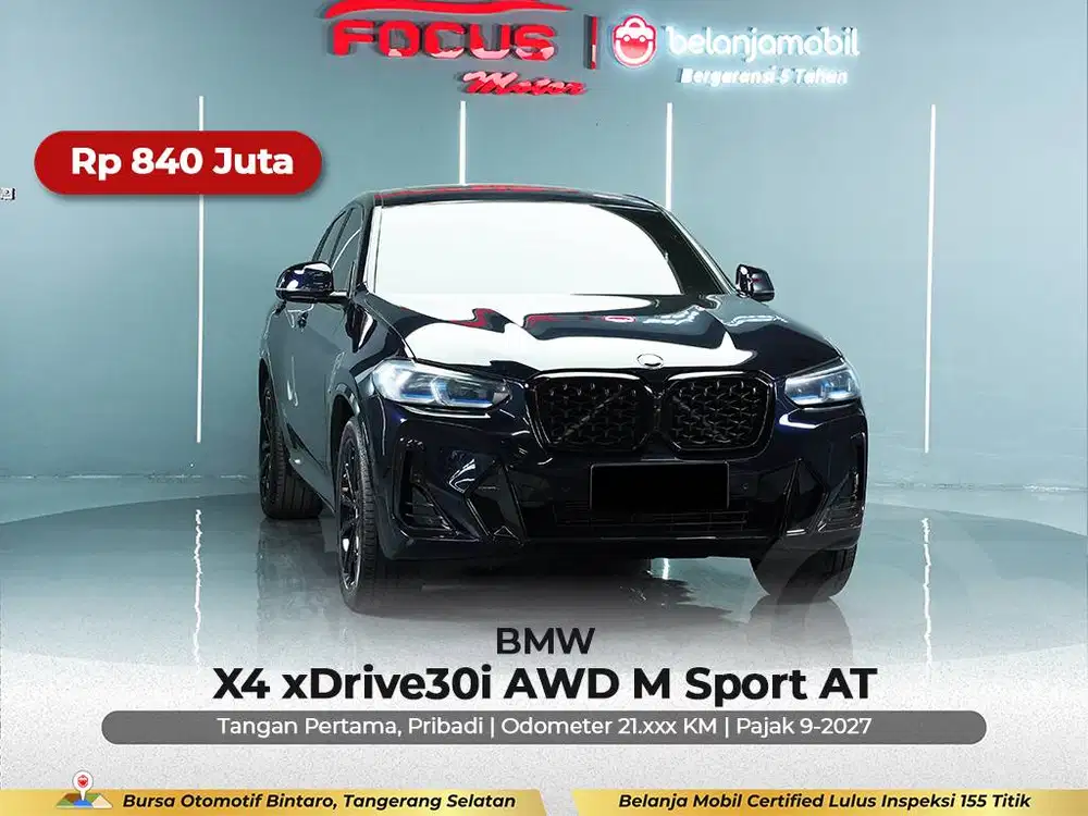 [ GARANSI 5THN KM 21RB ] BMW X4 X 4 xDrive30i M Sport 2021/2022/2023