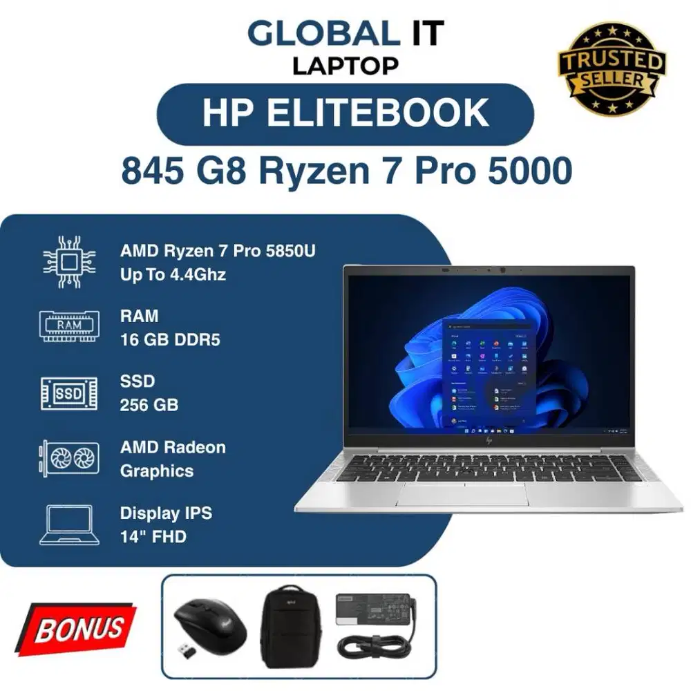 HP ELITEBOOK 845 G8 RYZEN 7 5850U | RAM 16GB | SSD 256GB