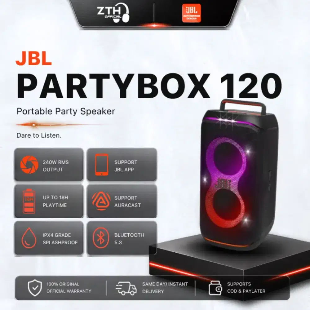 Speaker JBL PARTYBOX CLUB 120, Cicilan 0% Syarat KTP